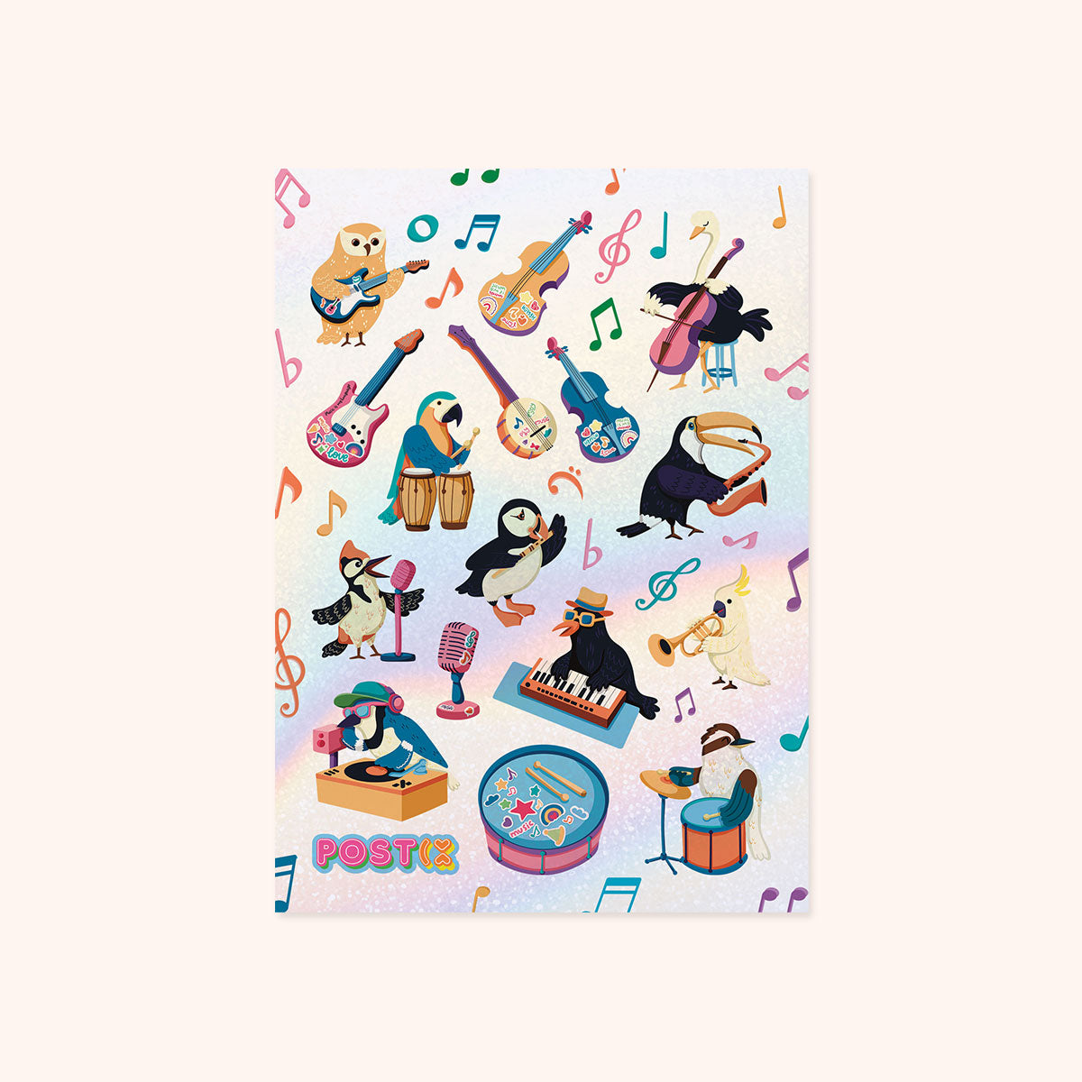 Band of Birds Hologram Sticker Sheet