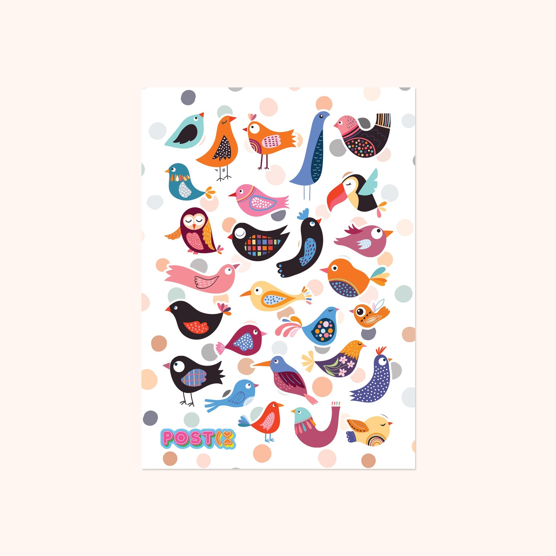 Birds with Fancy Feathers Sticker Sheet