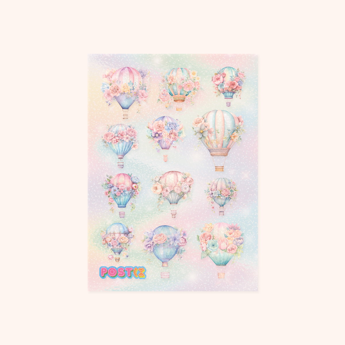 Vintage Air Balloons A6 Clear Hologram Sticker Sheet