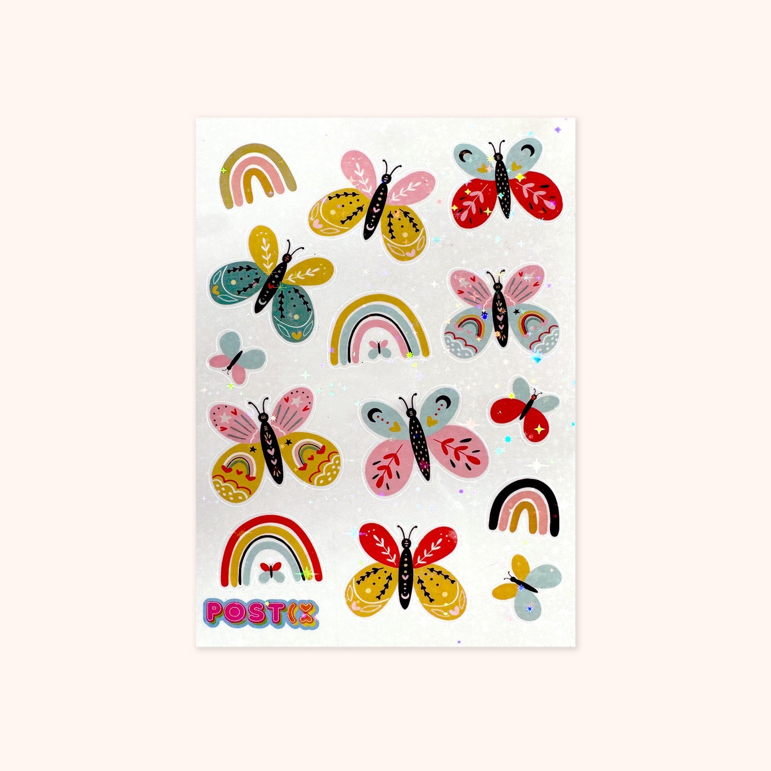 Rainbow Butterfly Hologram Sticker Sheet