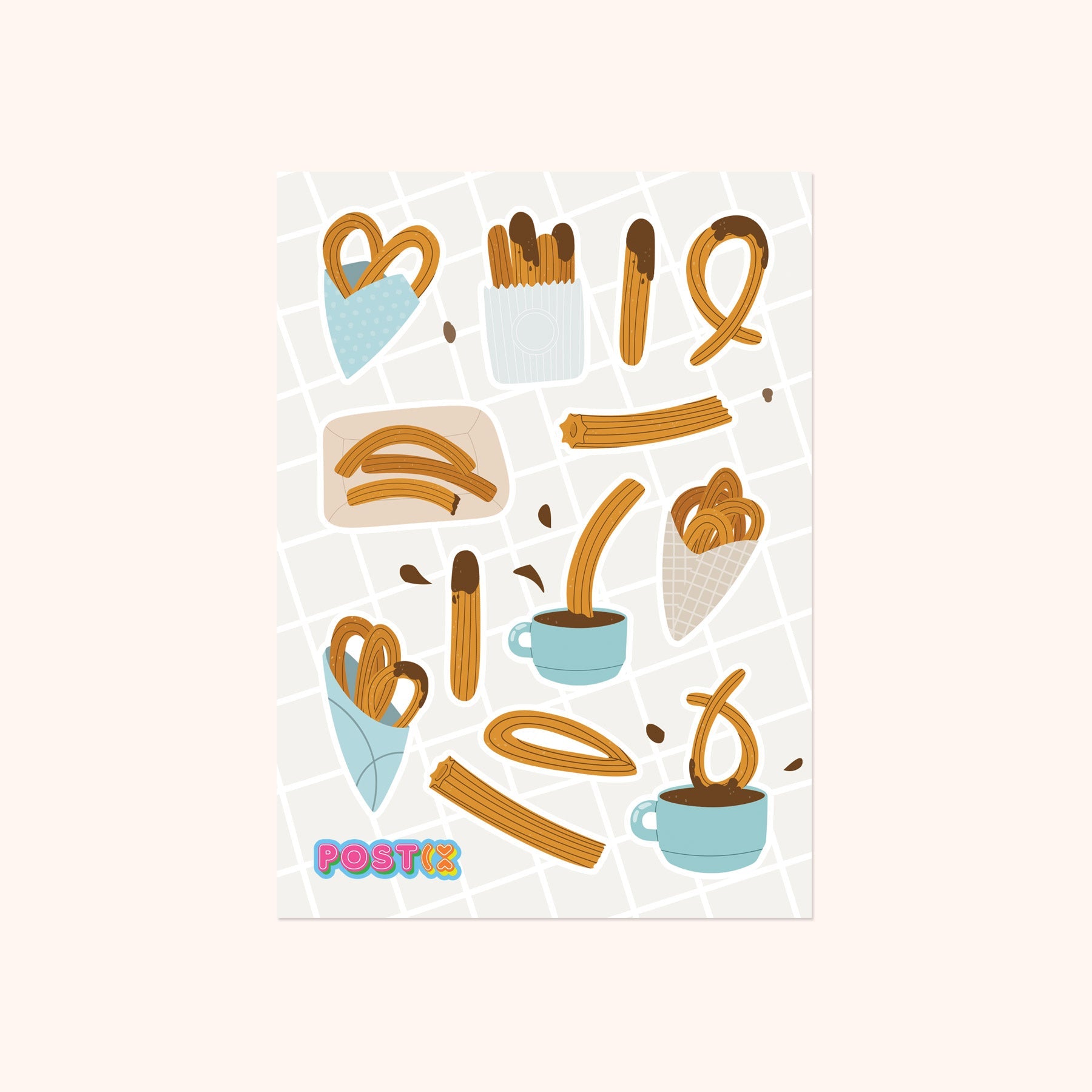 Churros Con Chocolate Sticker Sheet