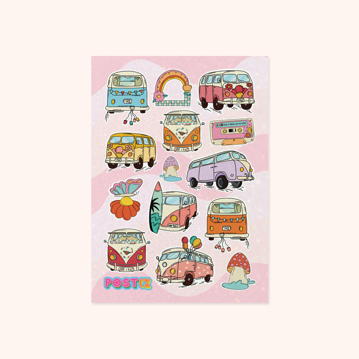 Combi Adventures A6 Glitter Sticker Sheet