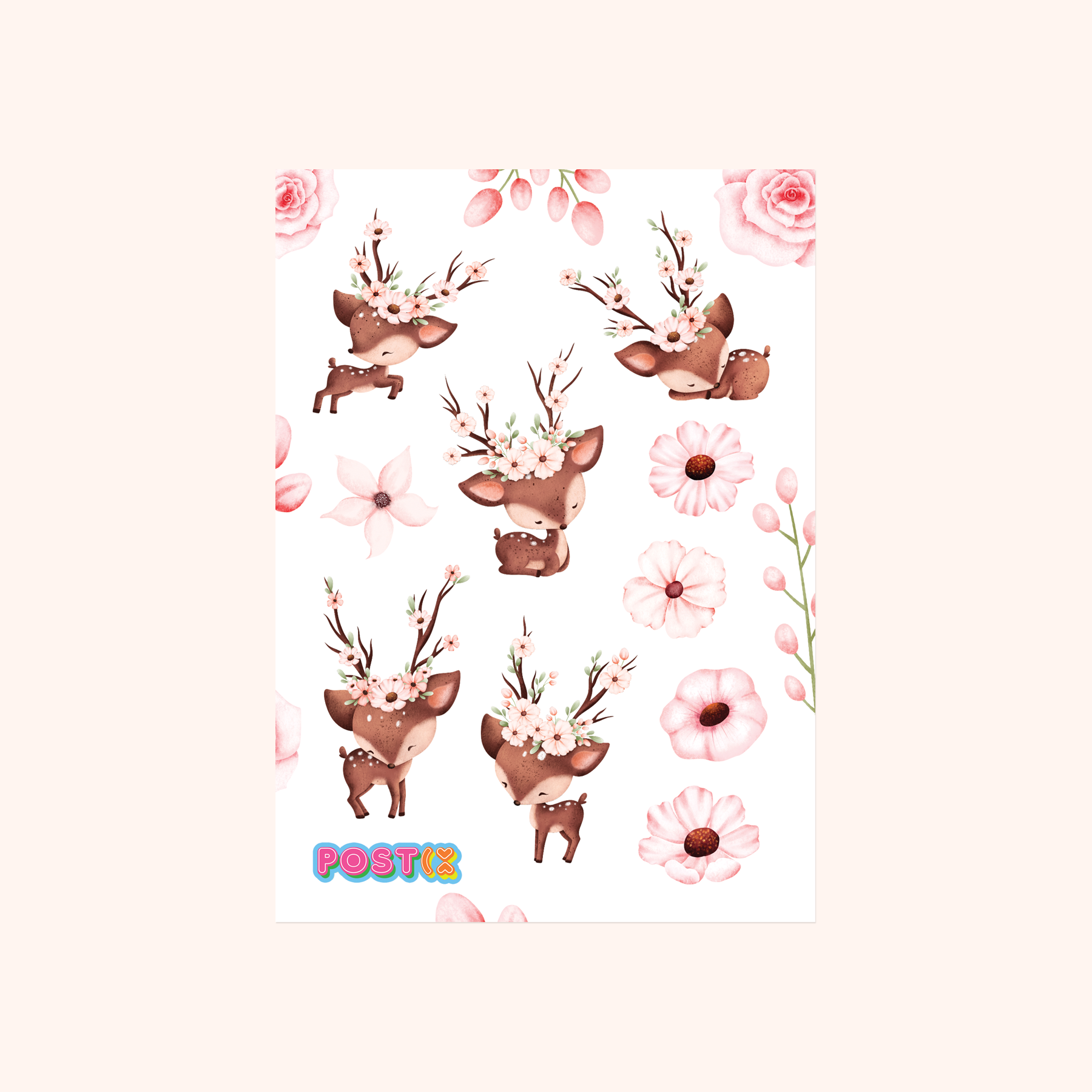 Nara Cherry Blossom Deers Washi Sticker Sheet