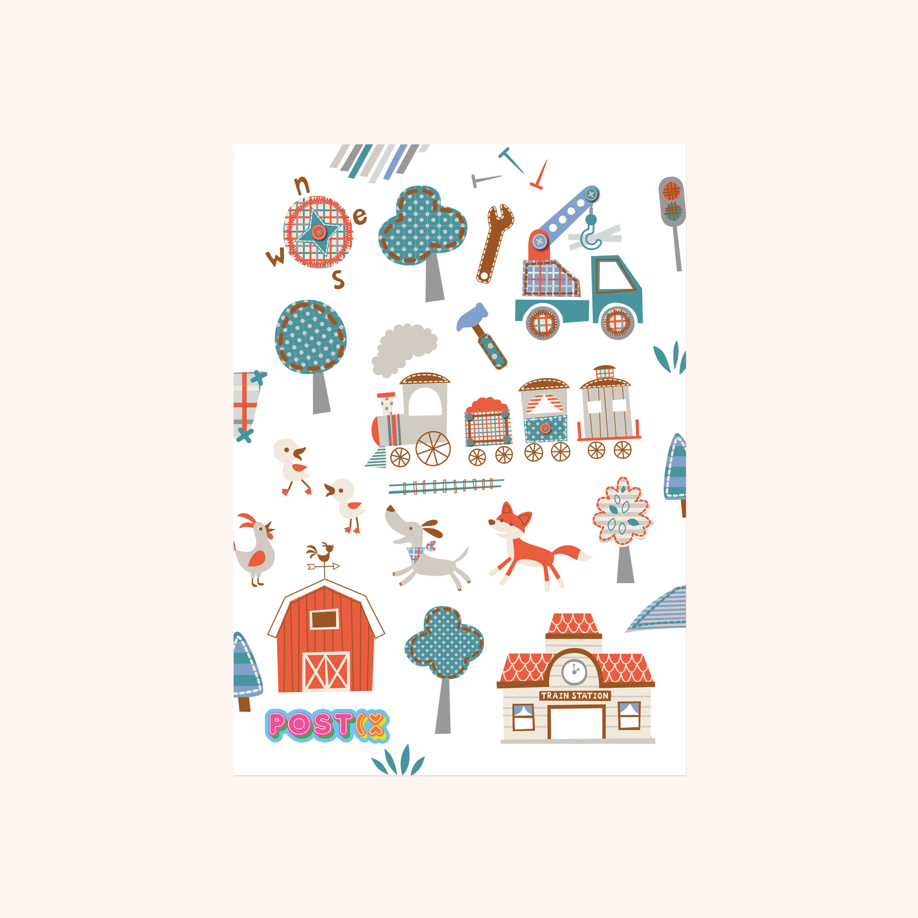 Funny Farm A6 Sticker Sheet