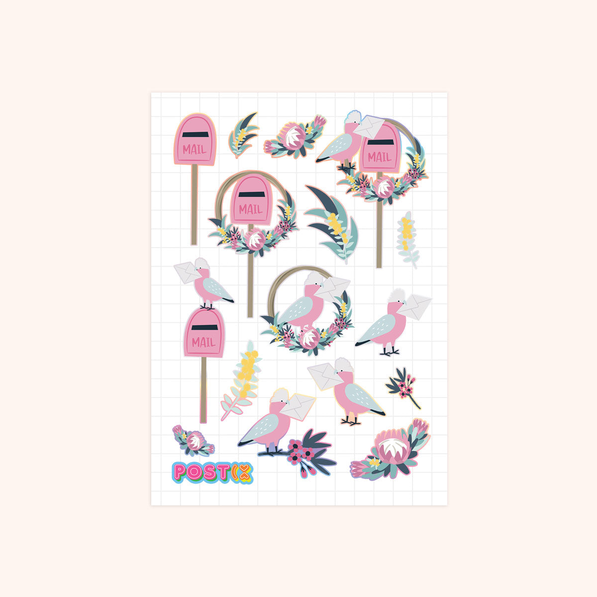 Galah Air Mail A6 Rainbow Foil Sticker Sheet