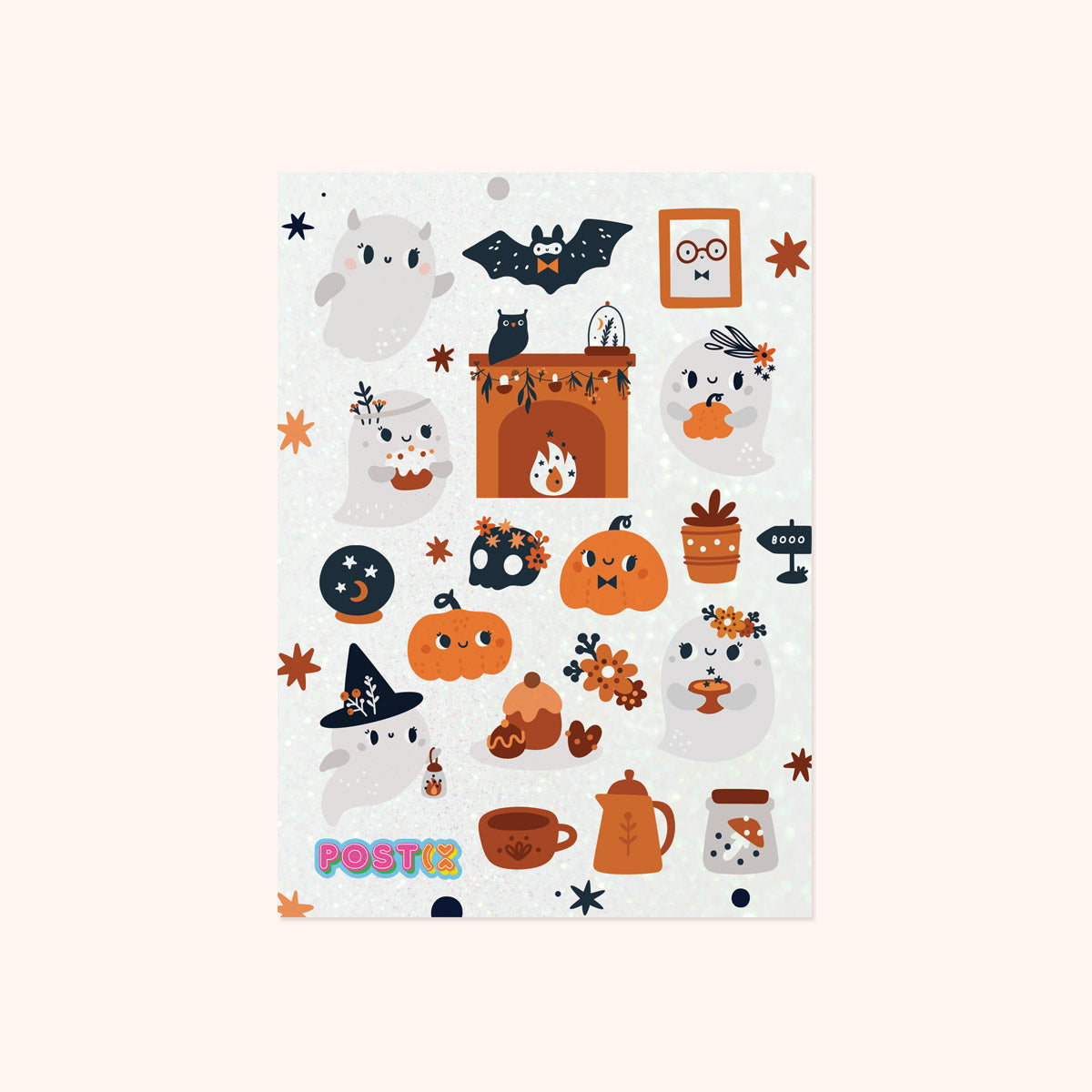 Haunted House Party Glitter Sticker Sheet