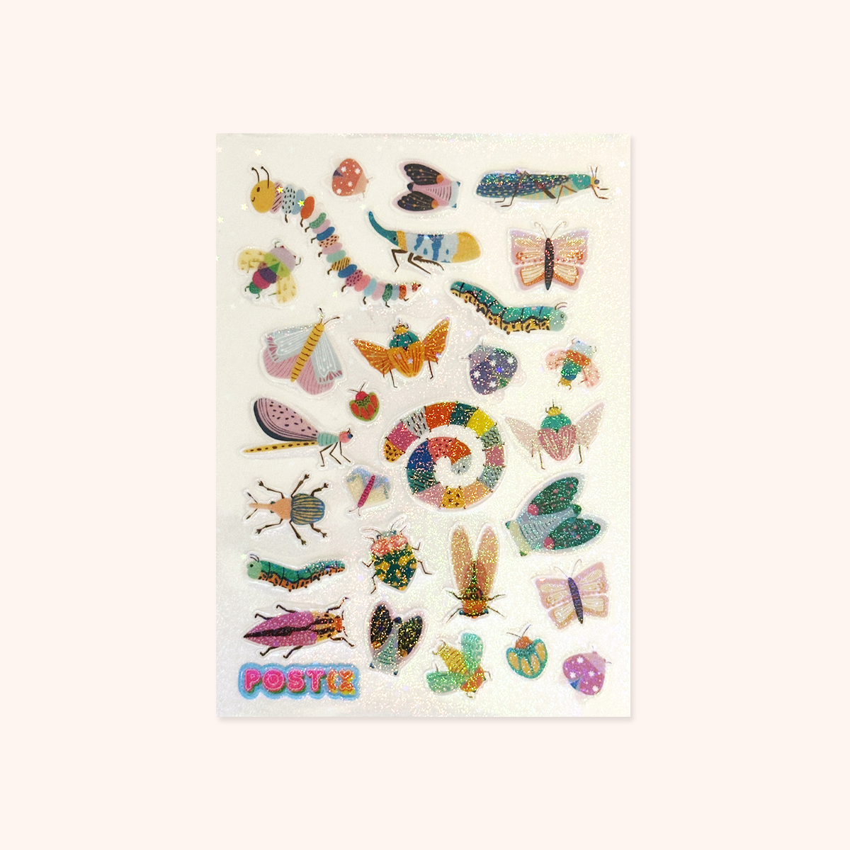 Funky Bugs A6 Clear Hologram Sticker Sheet