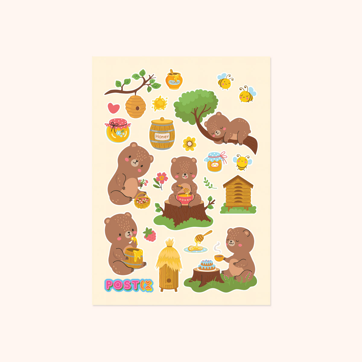 Honeybear Tea Party Sticker Sheet