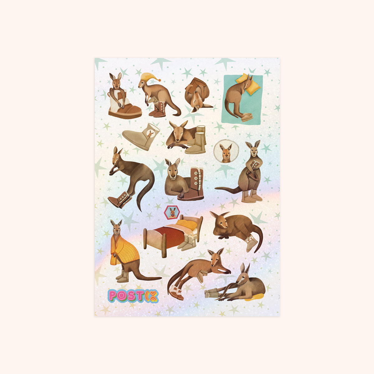 Roos Loves Uggs A6 Hologram Sticker Sheet