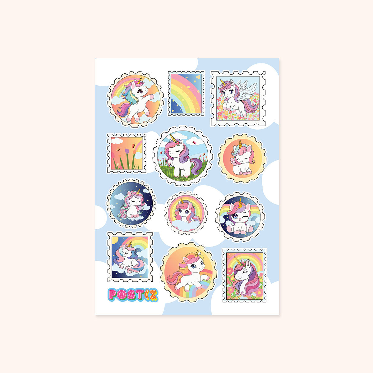 Unicorn Magic Mail Frosted Glitter Sticker Sheet