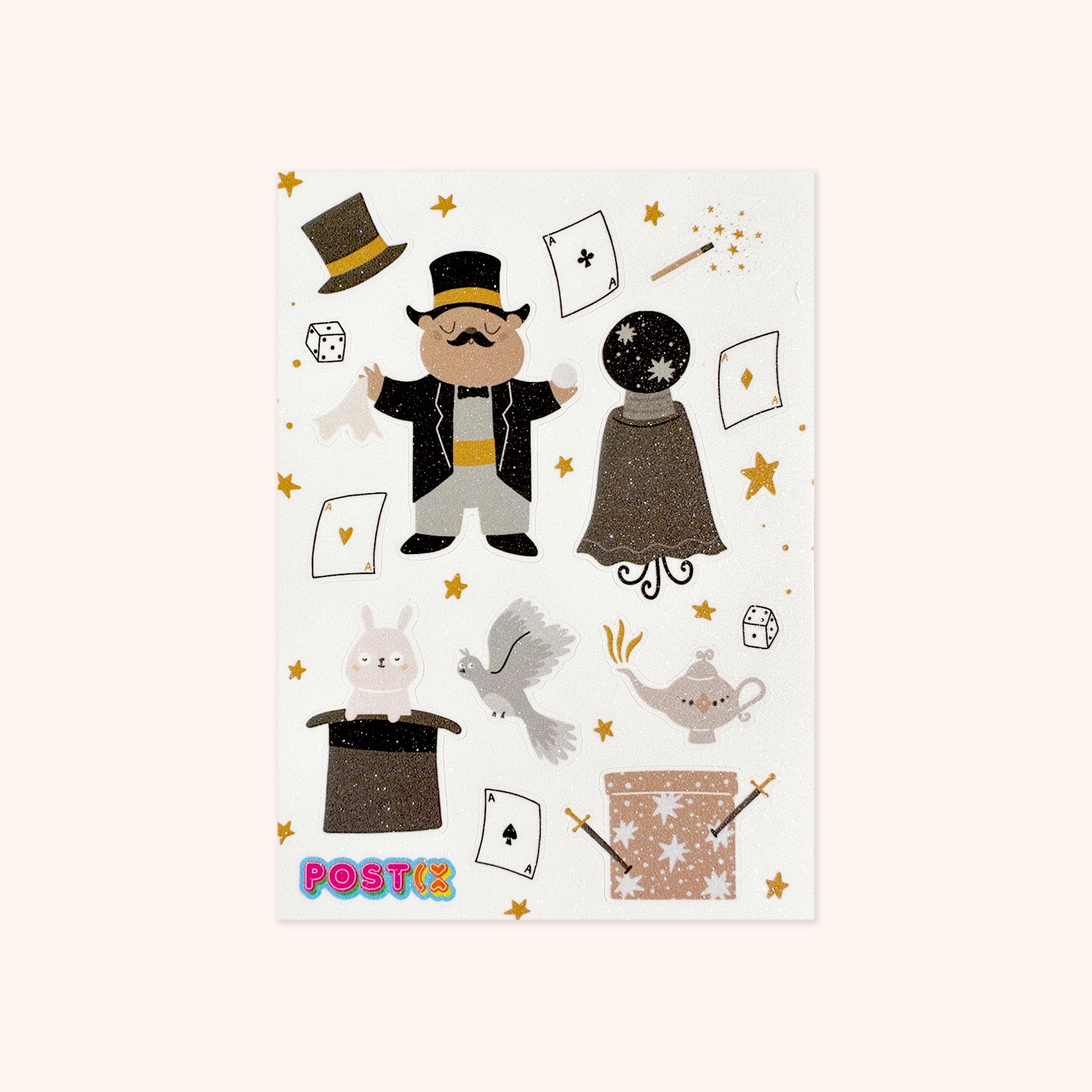 Enchanted Magic Show A6 Glitter Sticker Sheet