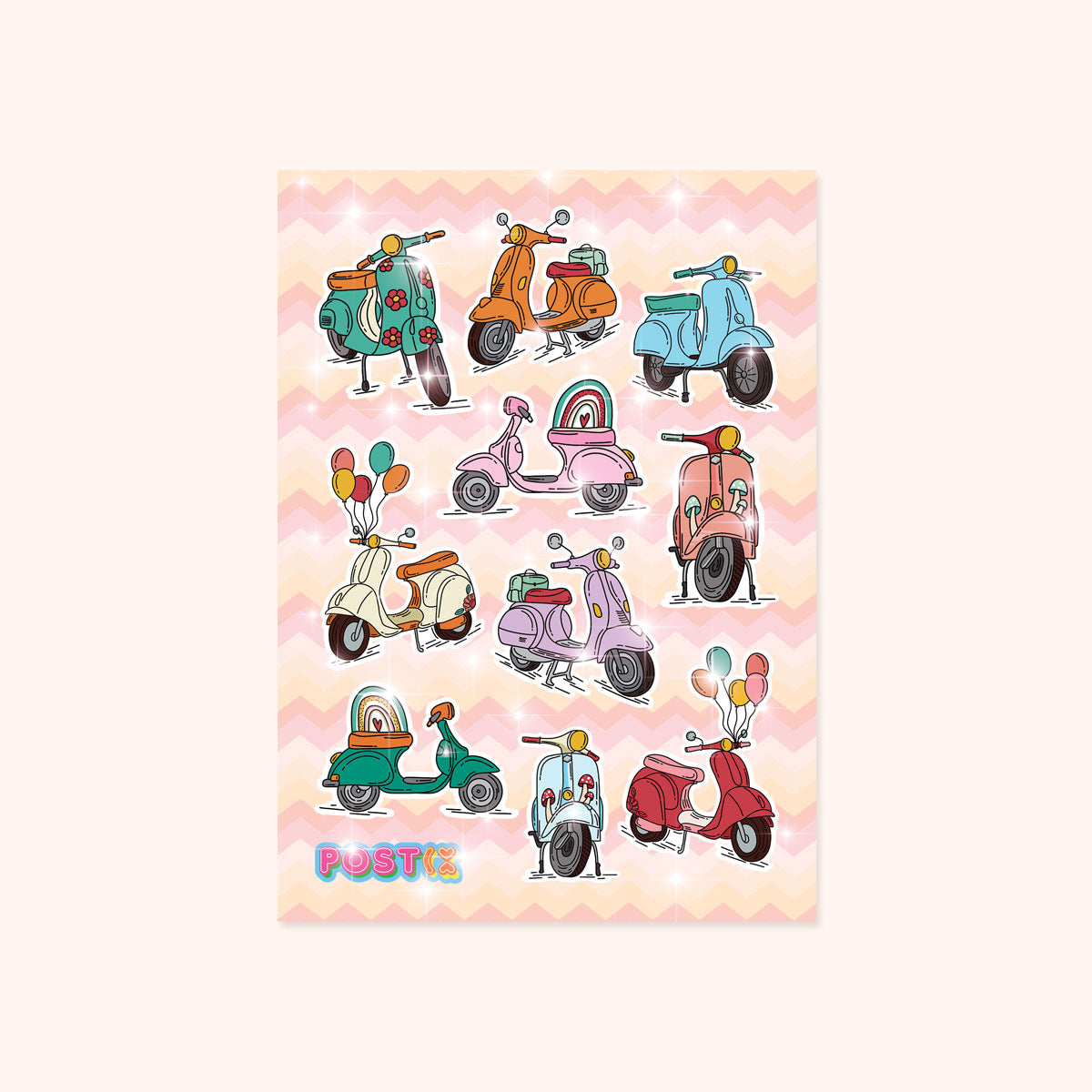 Mod Vespa Vibes Hologram Sticker Sheet