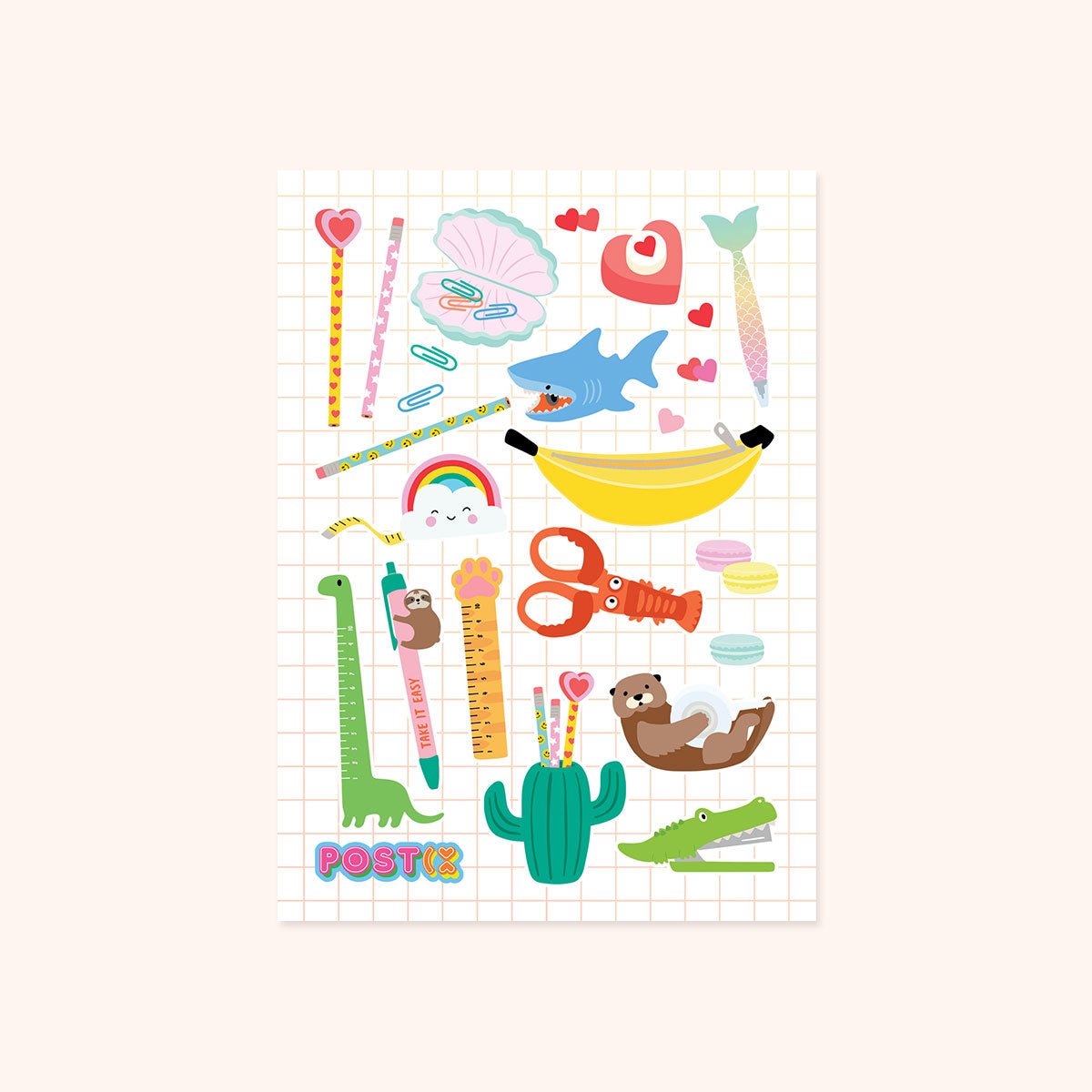 Novelty Stationery A6 Frosted Glitter Sticker Sheet