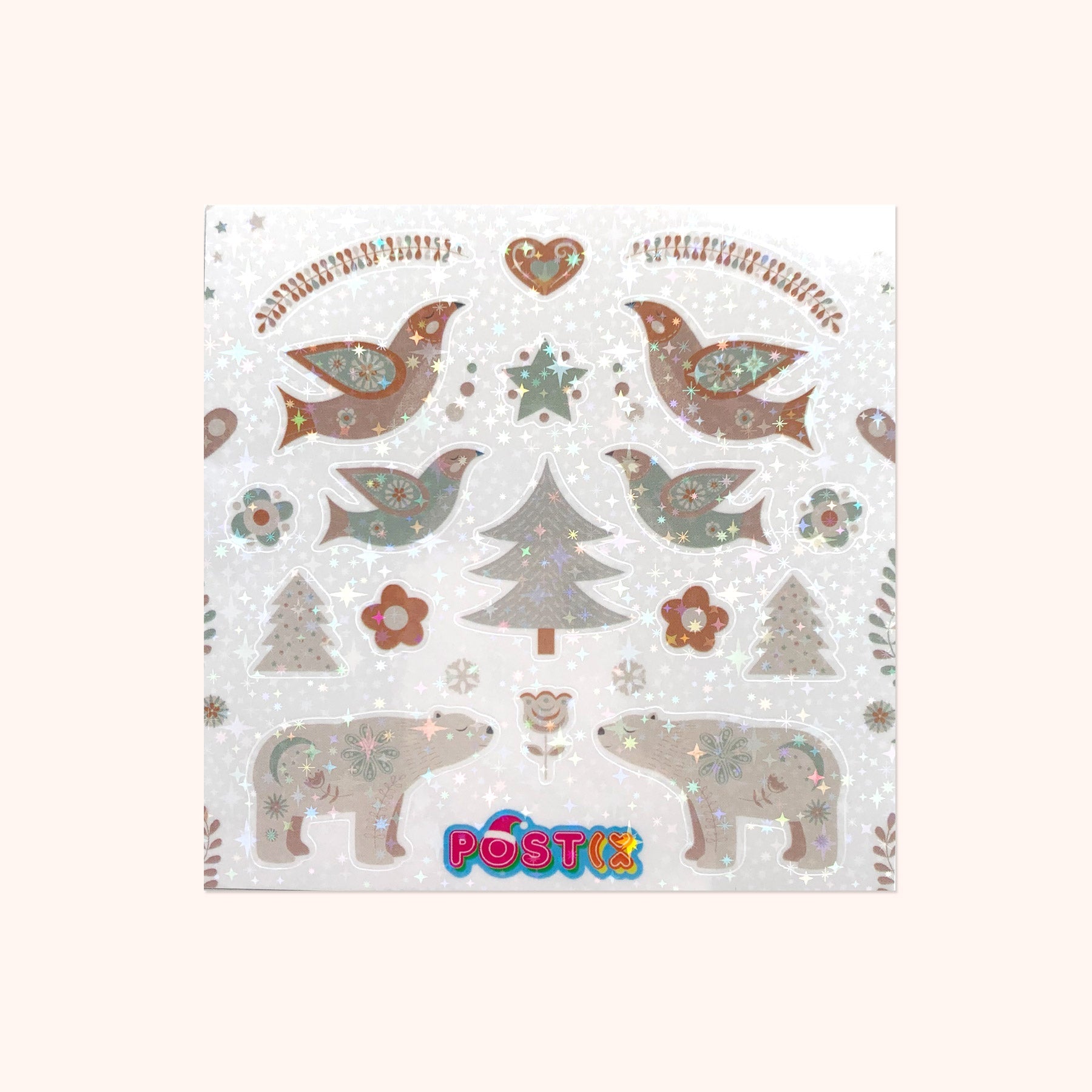 Nordic Forest Square Hologram Sticker Sheet