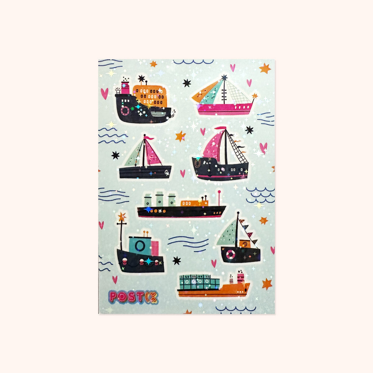 Pacific Ships Hologram Sticker Sheet