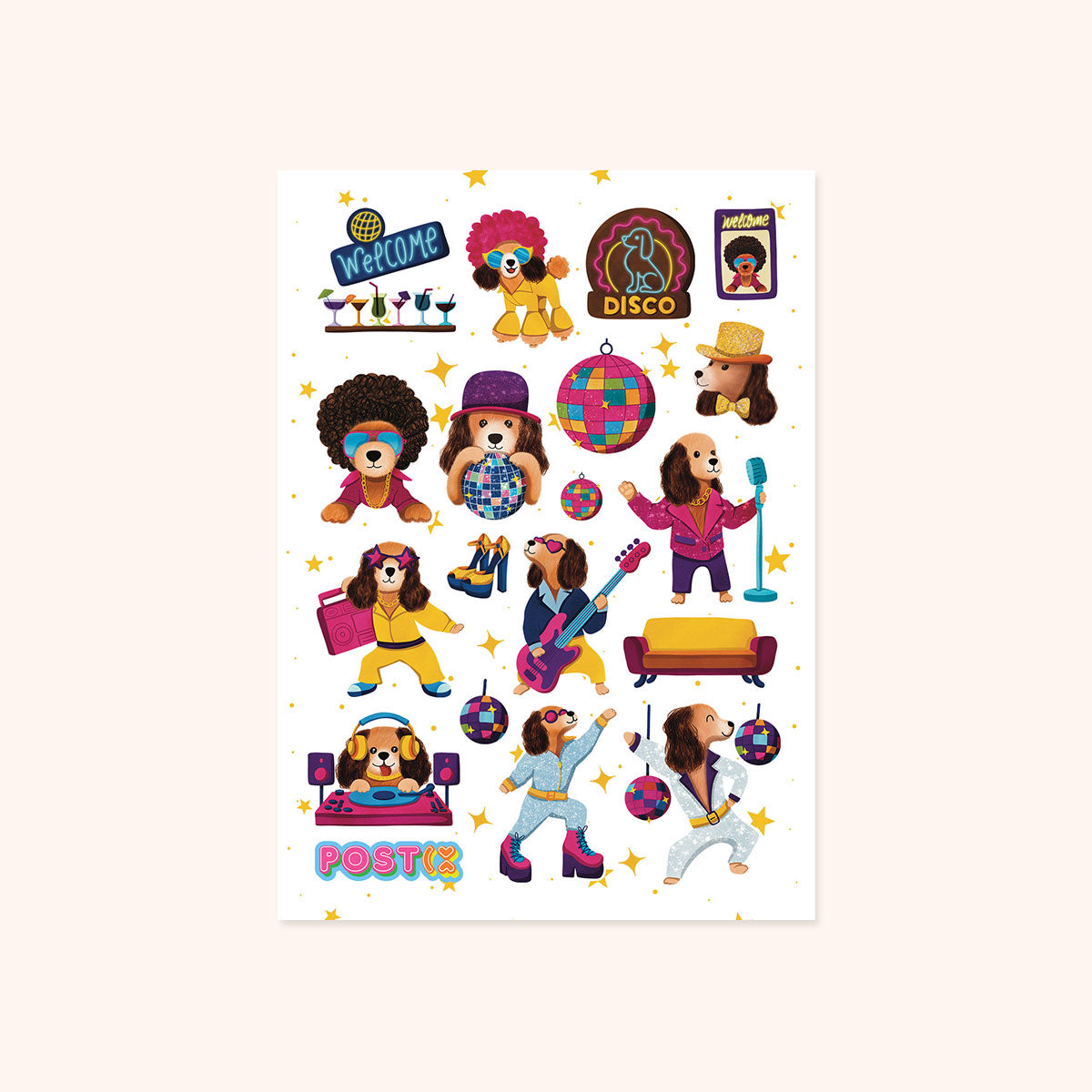 Pawty on the Dance Floor A6 Sticker Sheet