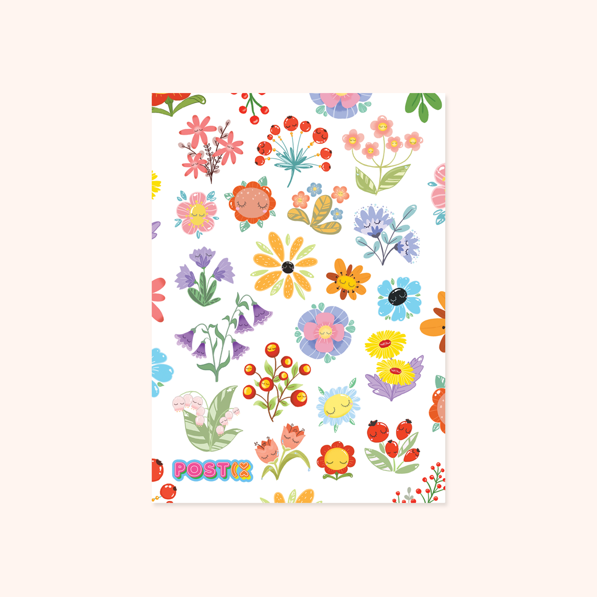 Peaceful Flowers Washi Sticker Sheet