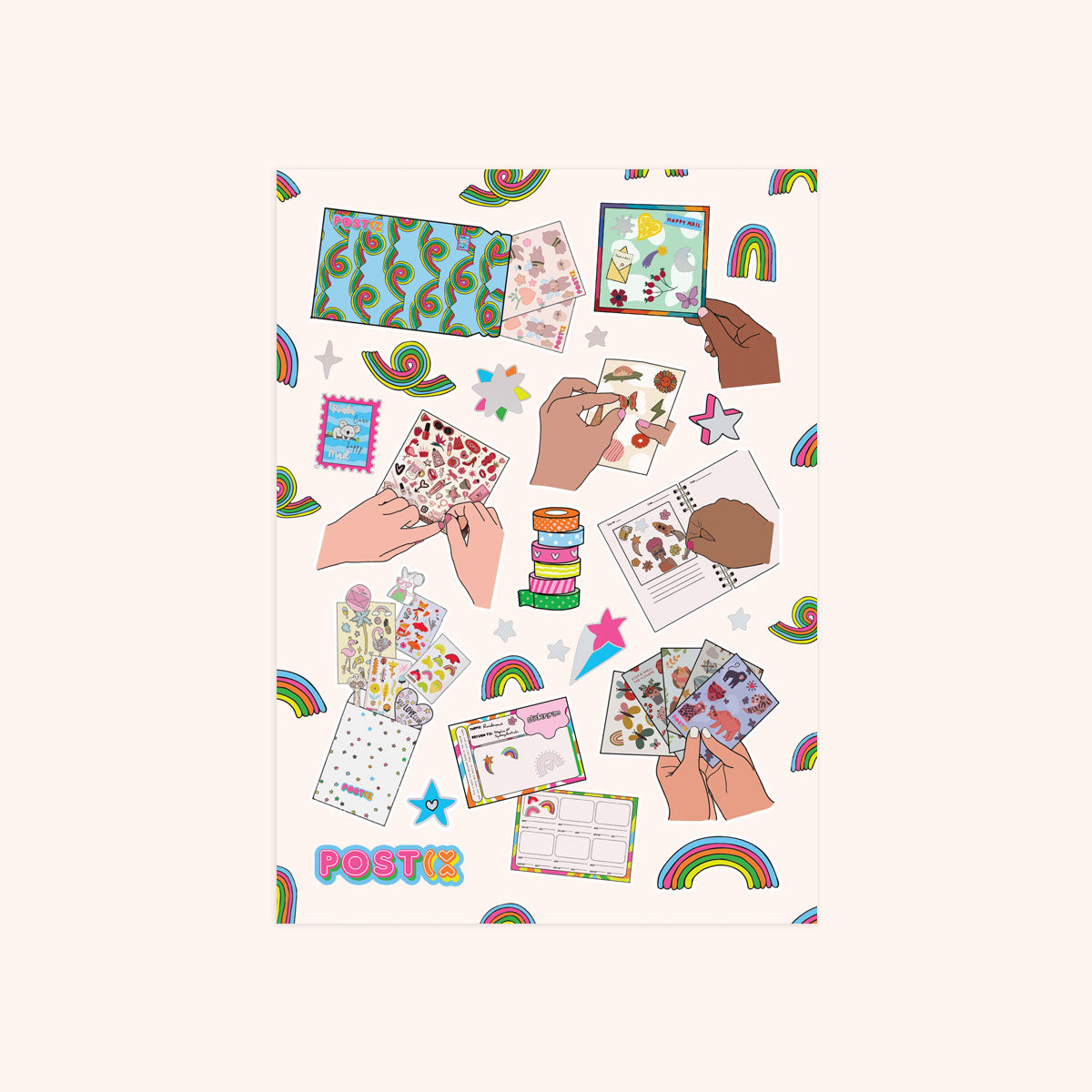 Postix Peel Good Rainbow Foil Sticker Sheet