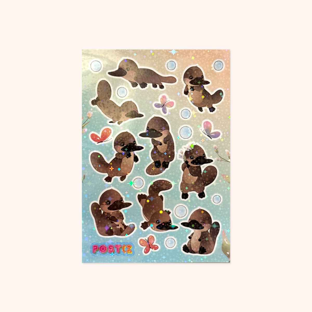 Platypus Playtime A6 Hologram Sticker Sheet