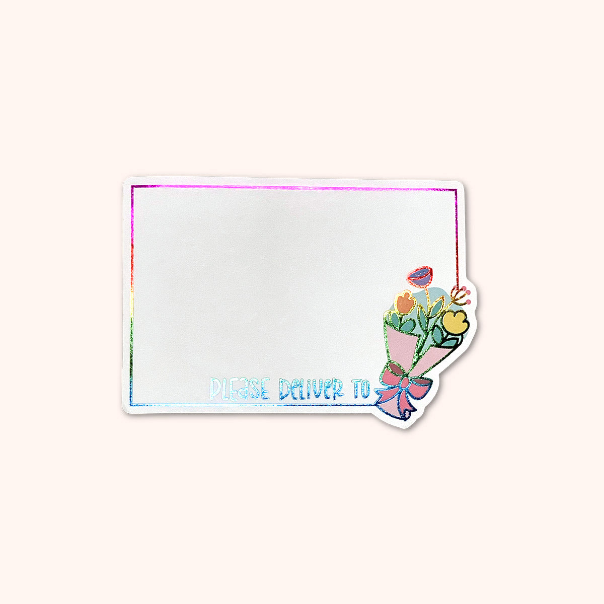 'Please Deliver To' Rainbow Foil Mail Labels 15 Pack