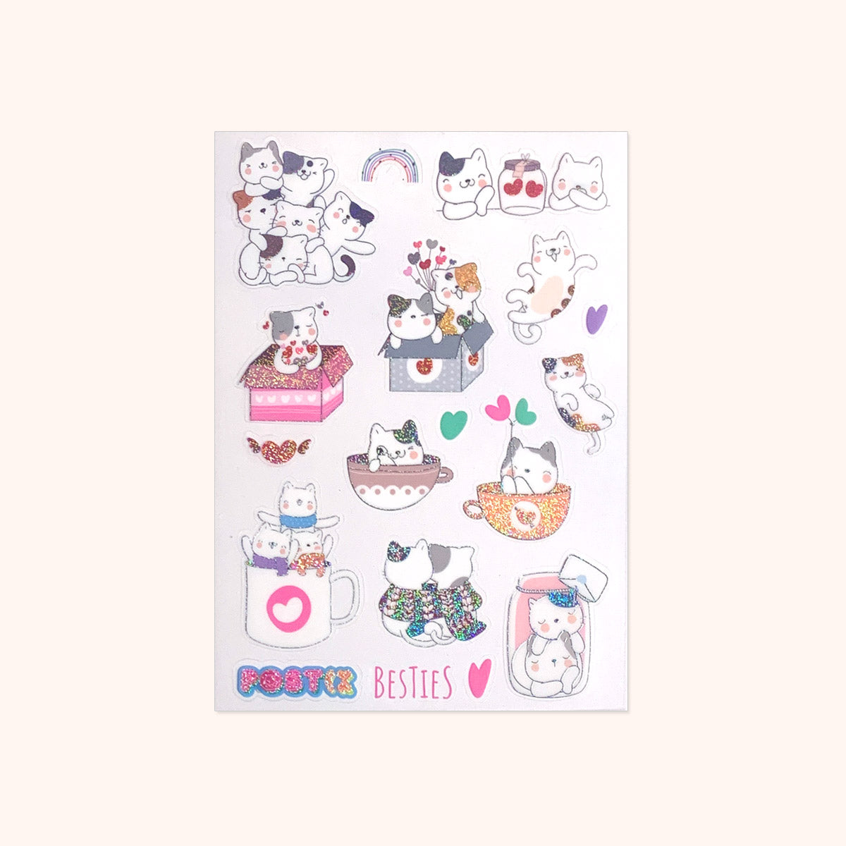 Purr-fect Companions A6 Clear Hologram Sticker Sheet