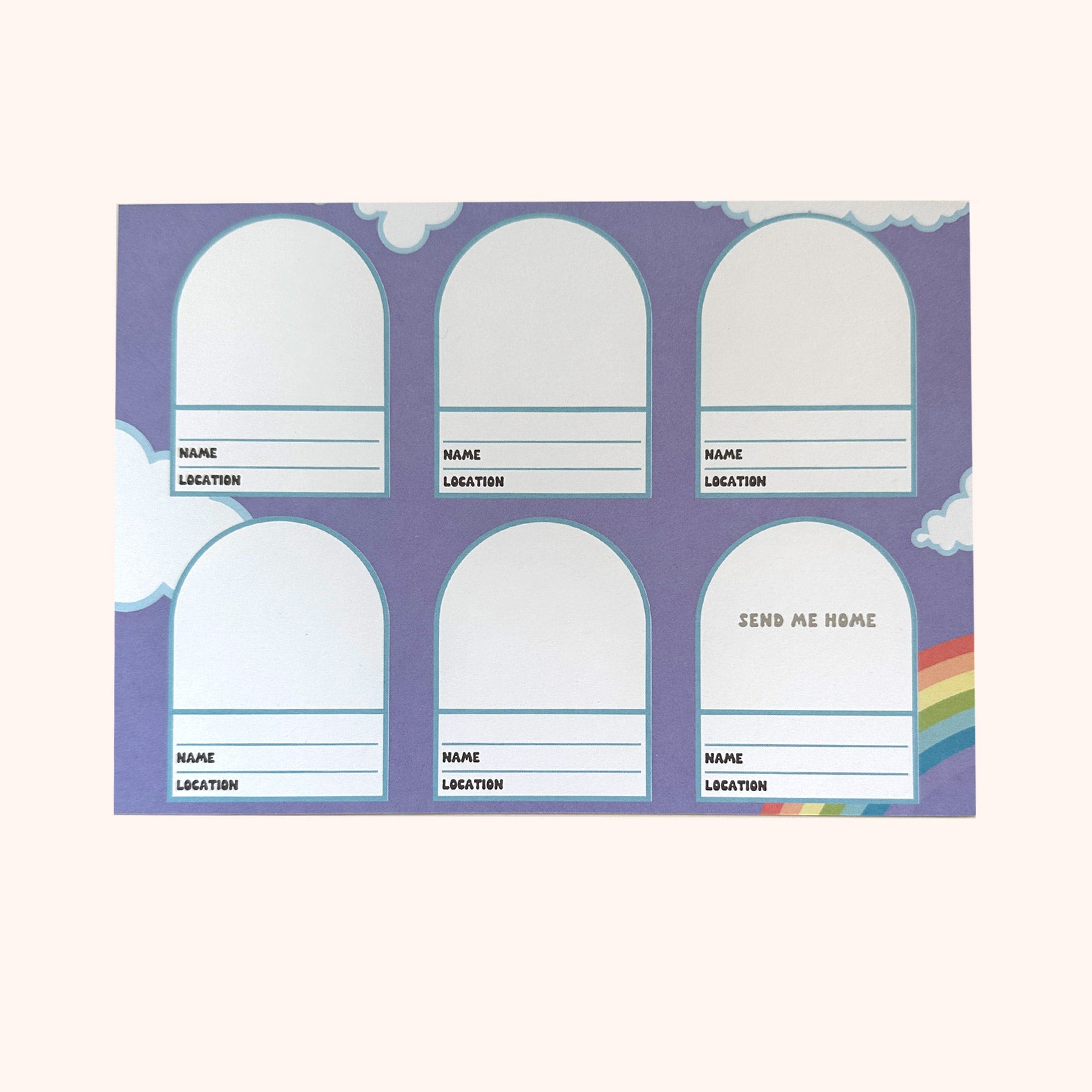 Rainbow Sky Adventures Traveling Sticker Card 5 Pack