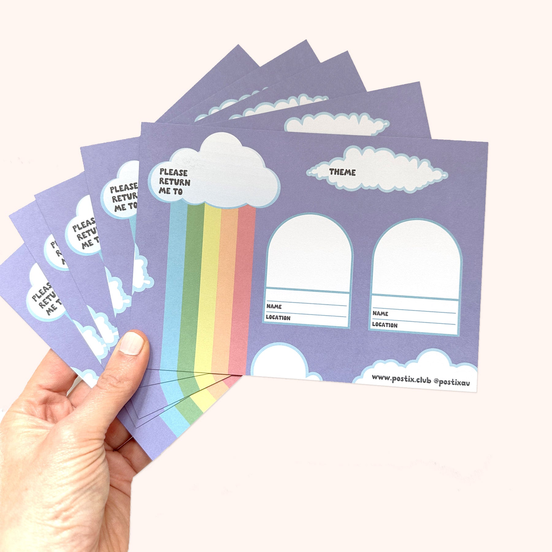 Rainbow Sky Adventures Travelling Sticker Card 5 Pack