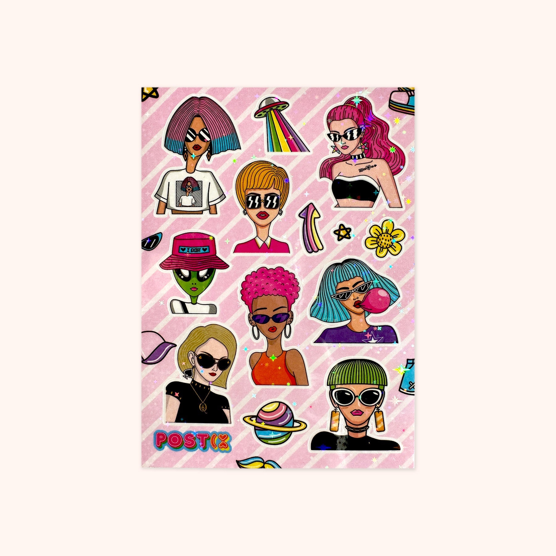 Fierce and Fabulous Hologram Sticker Sheet