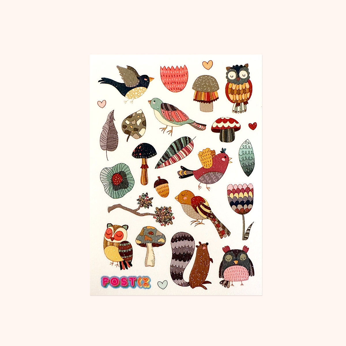 Retro Garden Glitter Sticker Sheet