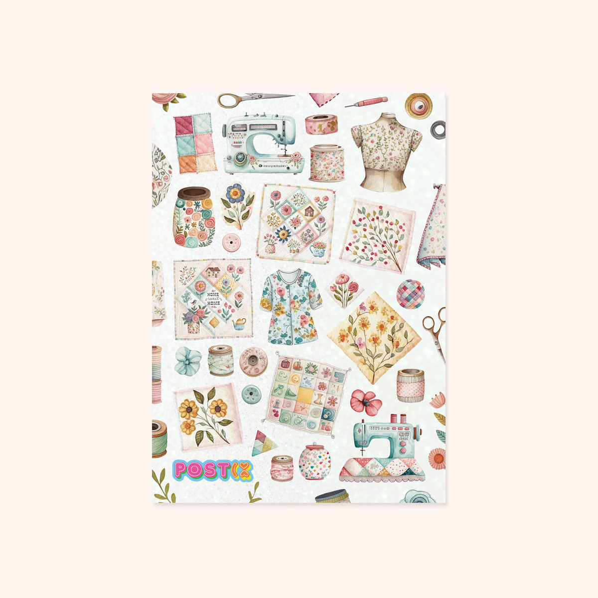 The Sewing Room A6 Glitter Sticker Sheet