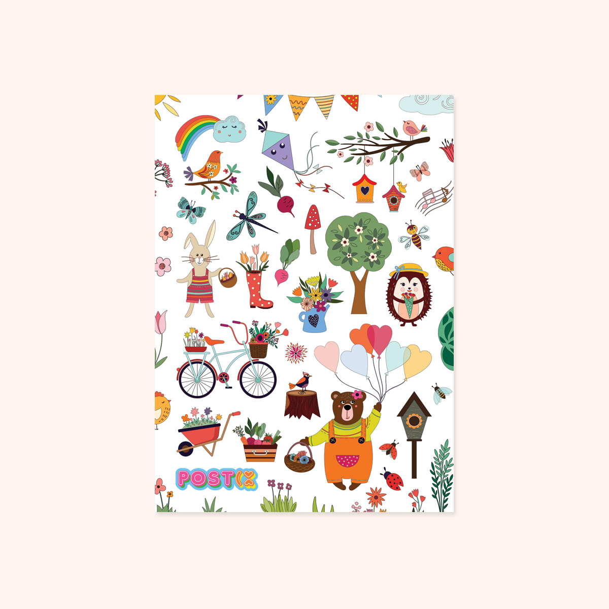 Retro Spring Garden A6 Sticker Sheet