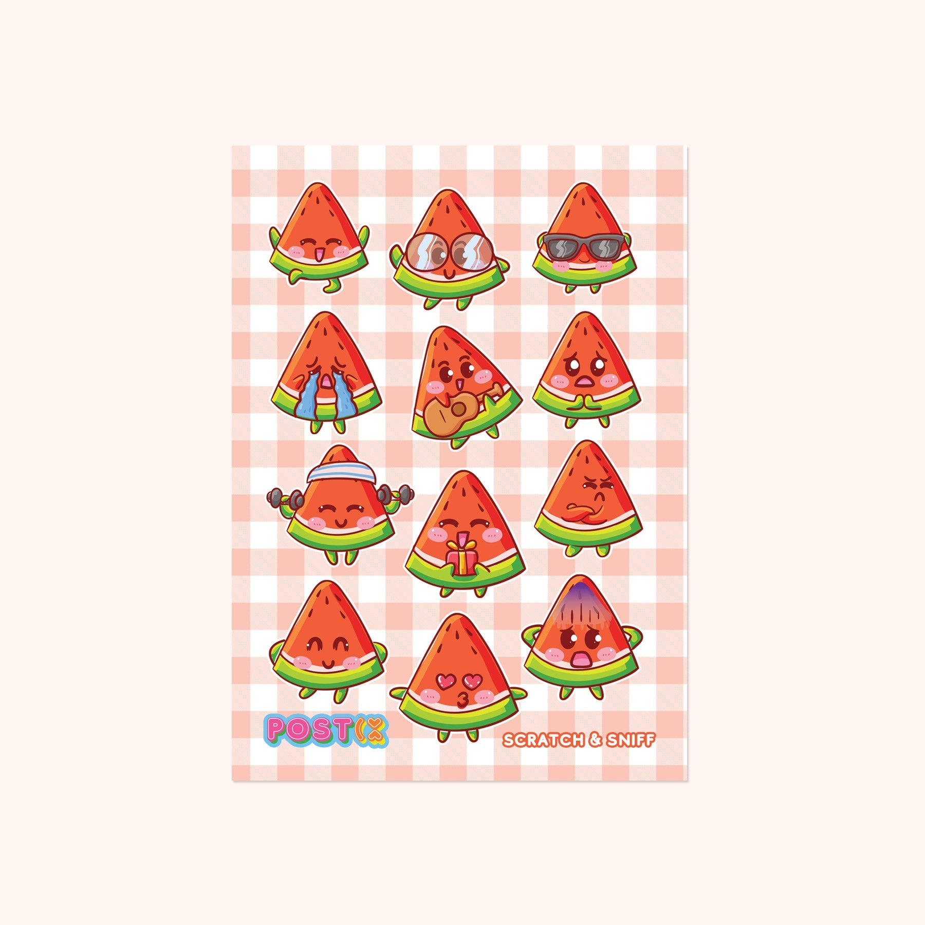 Watermelon Moods Scratch and Sniff Sticker Sheet