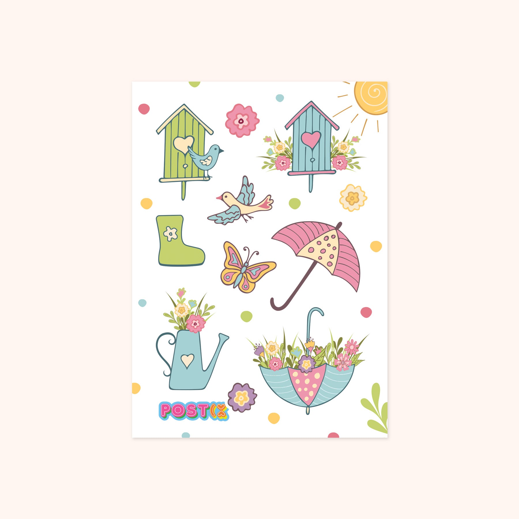 Birdhouses in the Garden Sticker Sheet