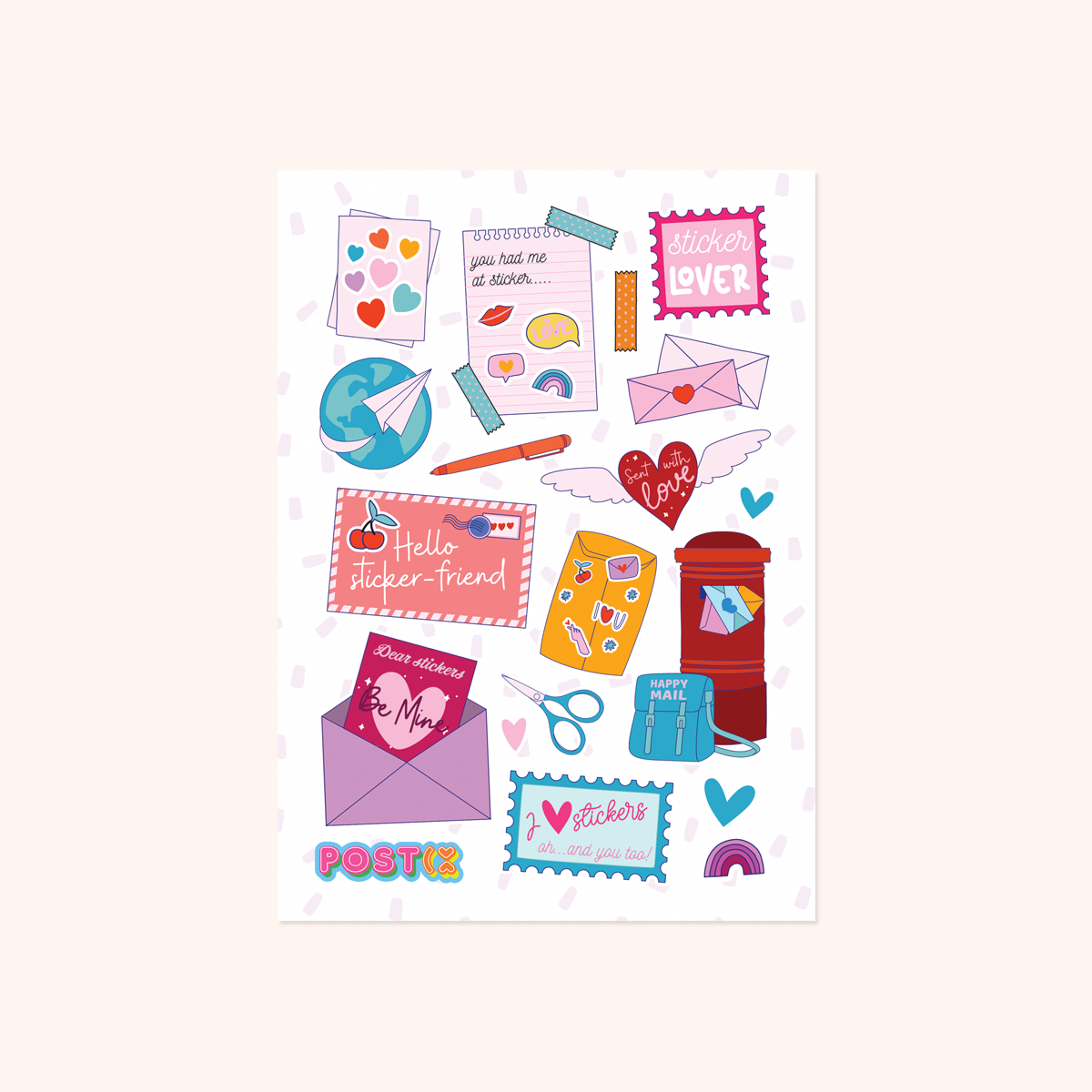 Sticker Mail Love Sticker Sheet