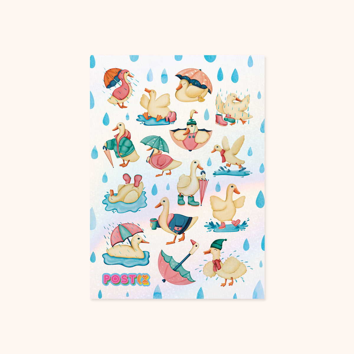 Duck for Cover Hologram Sticker Sheet