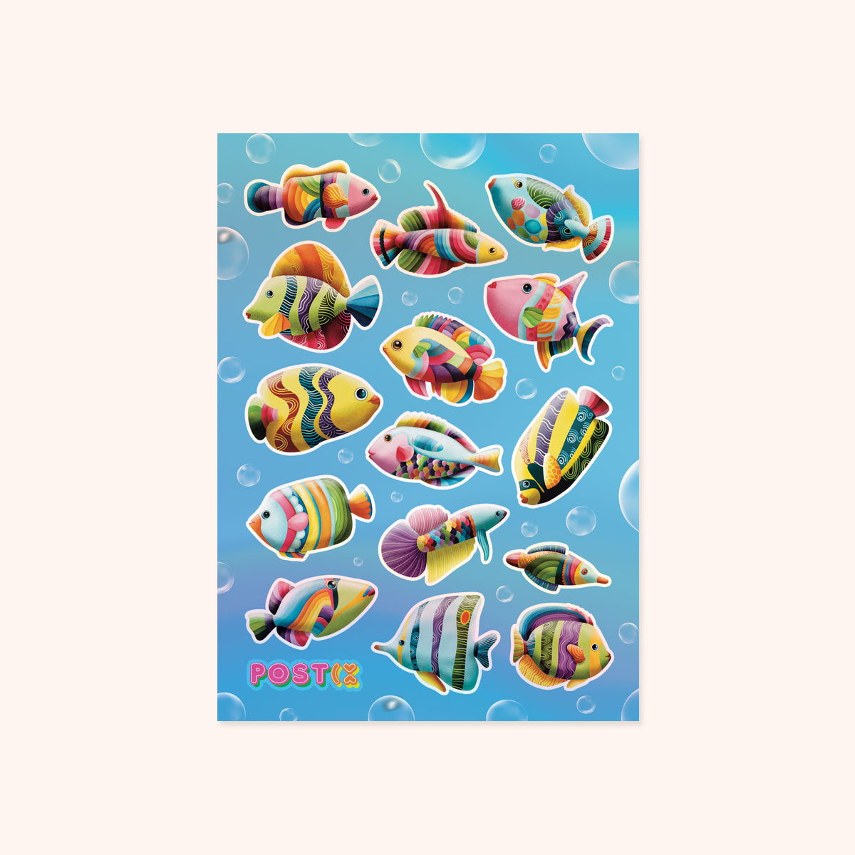 Fishy Friends A6 Hologram Sticker Sheet