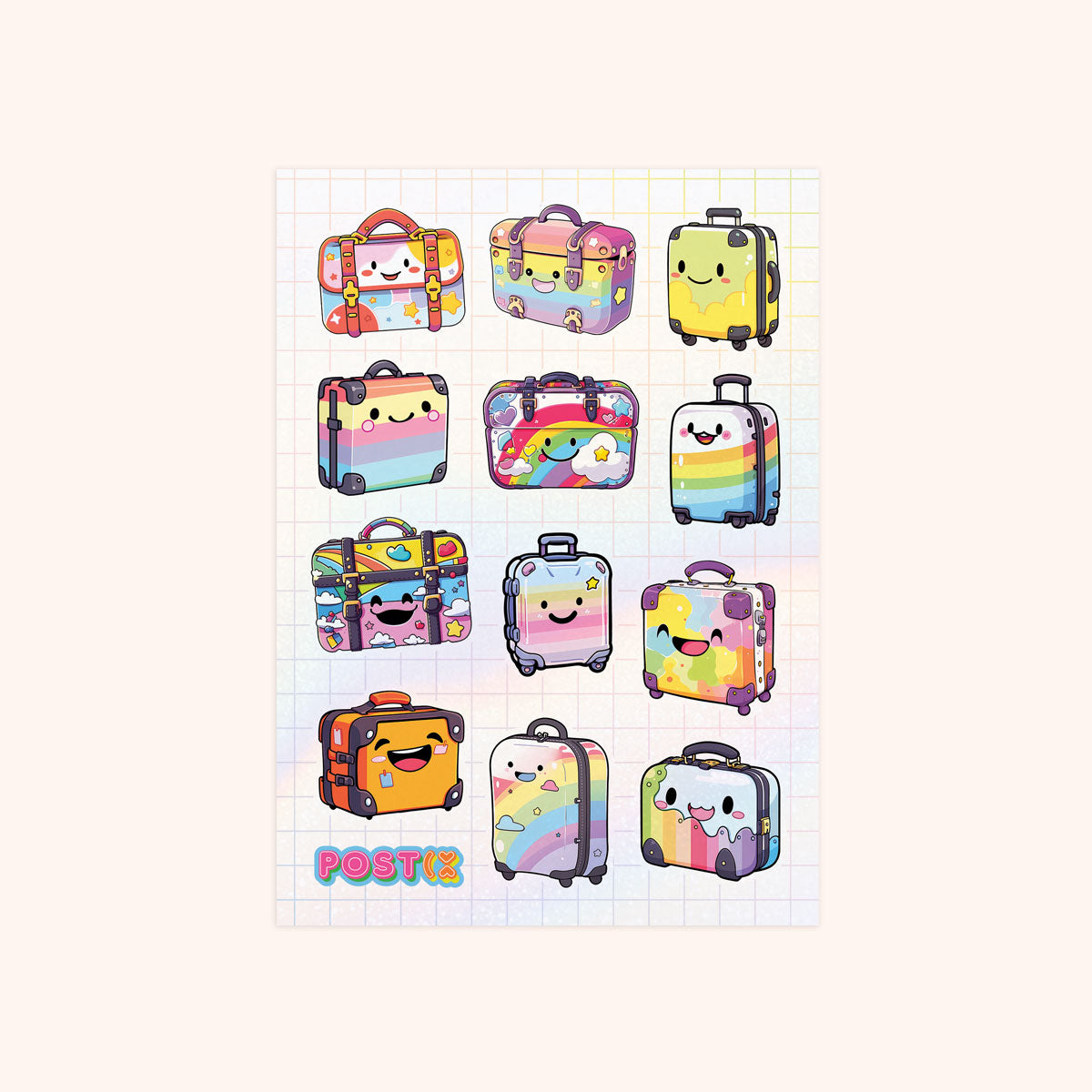 Kawaii Travels Hologram Sticker Sheet