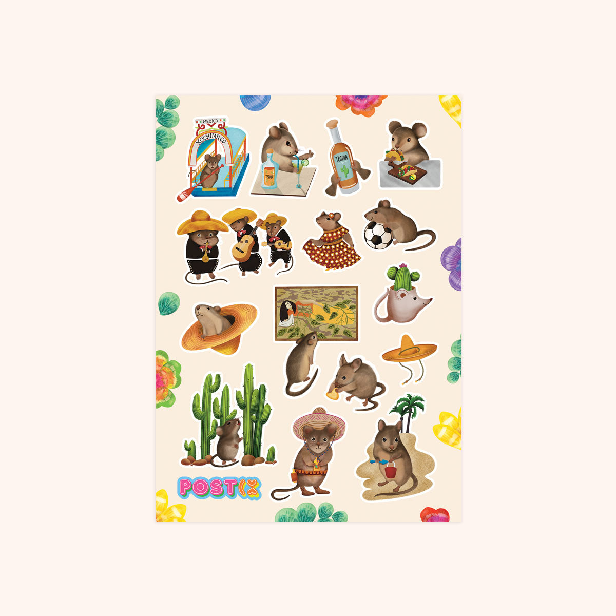 Mexican Mouse Tales A6 Washi Sticker Sheet