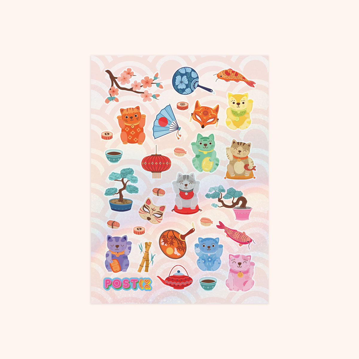 Neko Cats Hologram Sticker Sheet