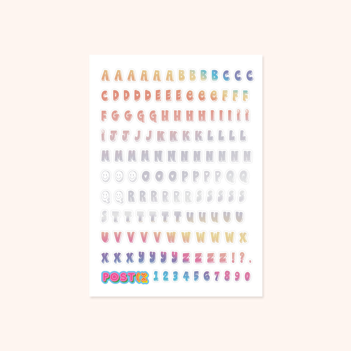 Happy Alphabet A6 Hologram Foil Sticker Sheet