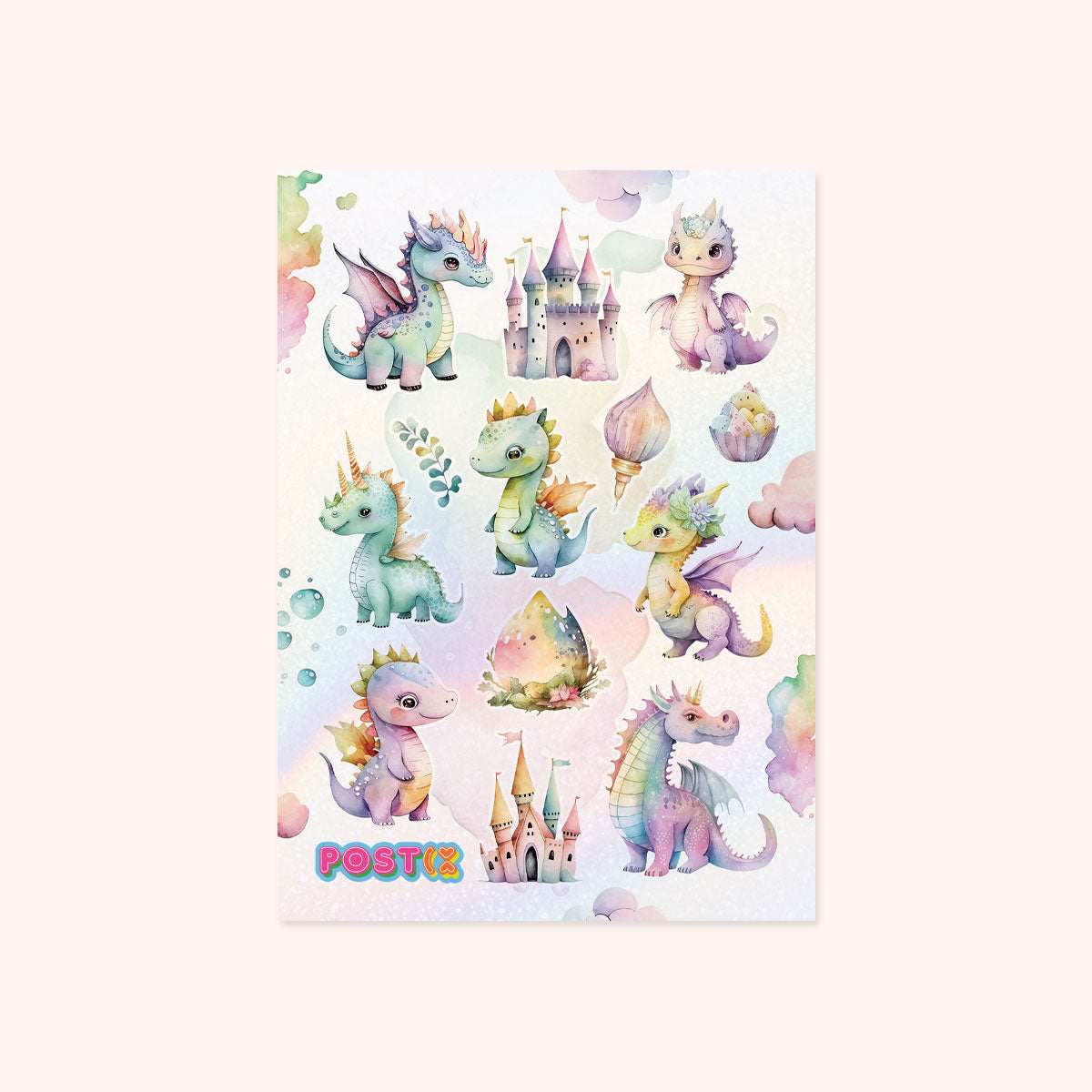 Rainbow Dragons' Den Hologram Sticker Sheet