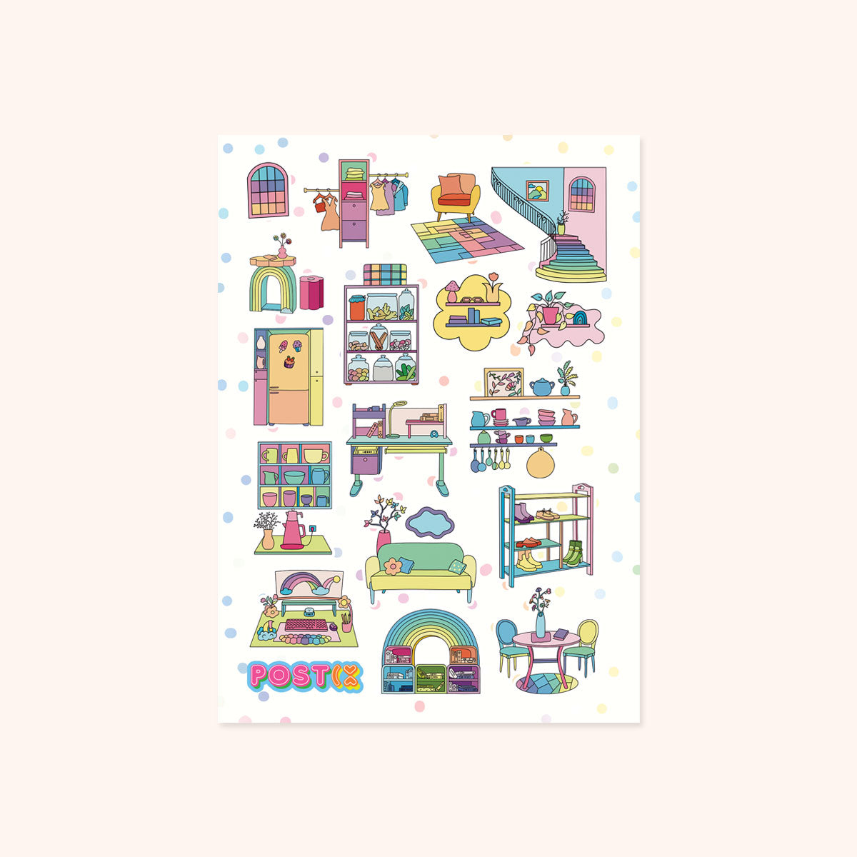 Happy Home A6 Sticker Sheet