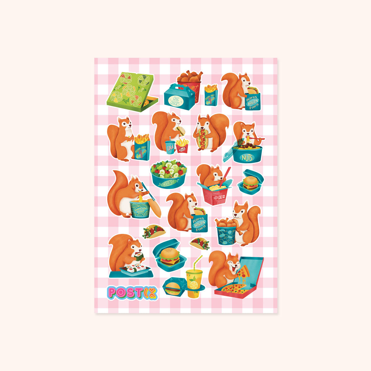 Squirrel Takeout Nights A6 Sticker Sheet