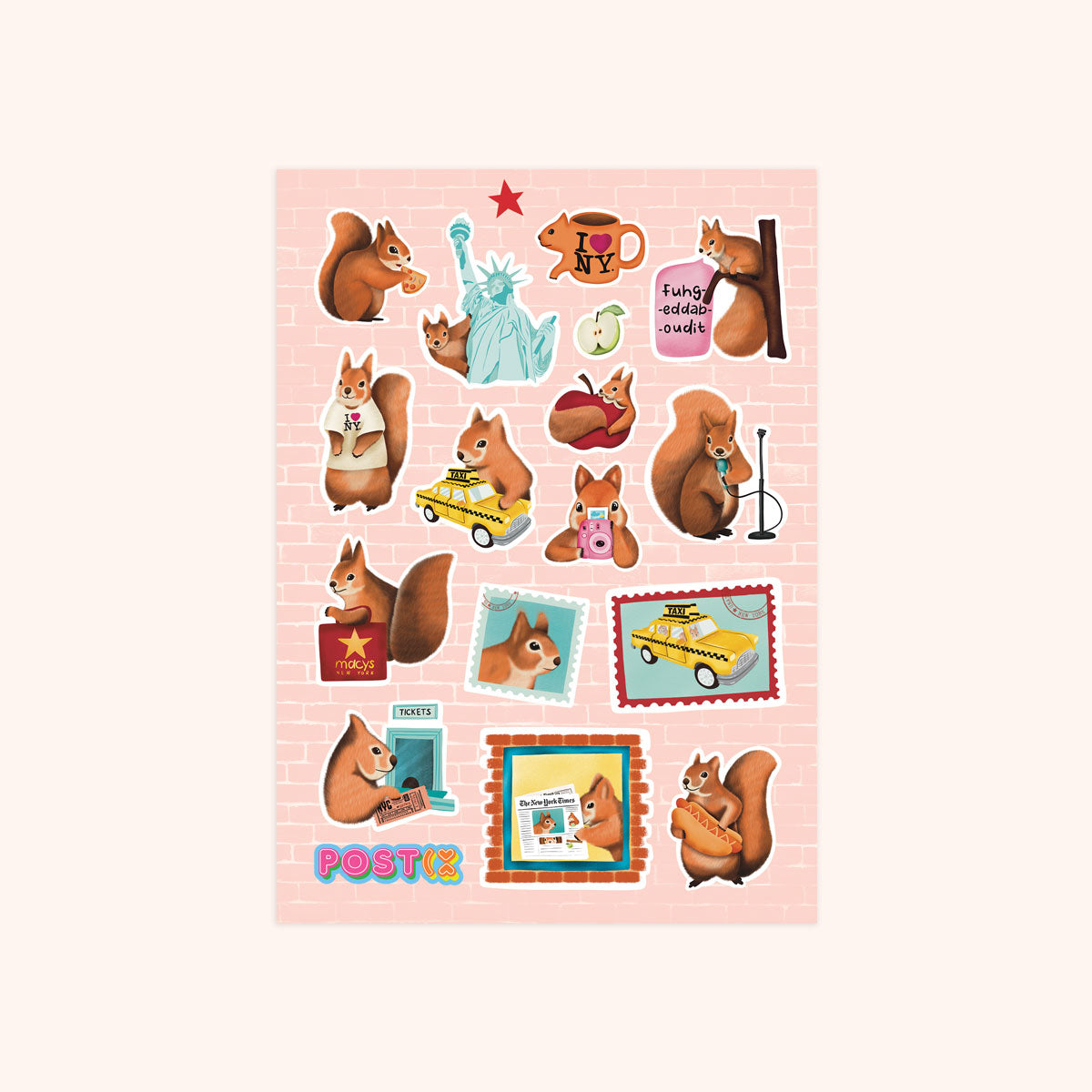 NYC Squirrel Sticker Sheet