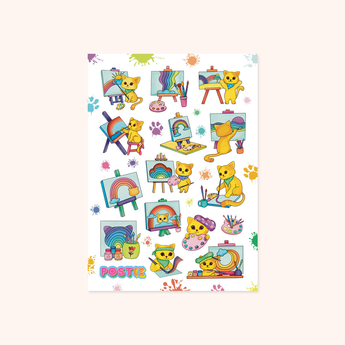 Tabby's Art Class A6 Sticker Sheet