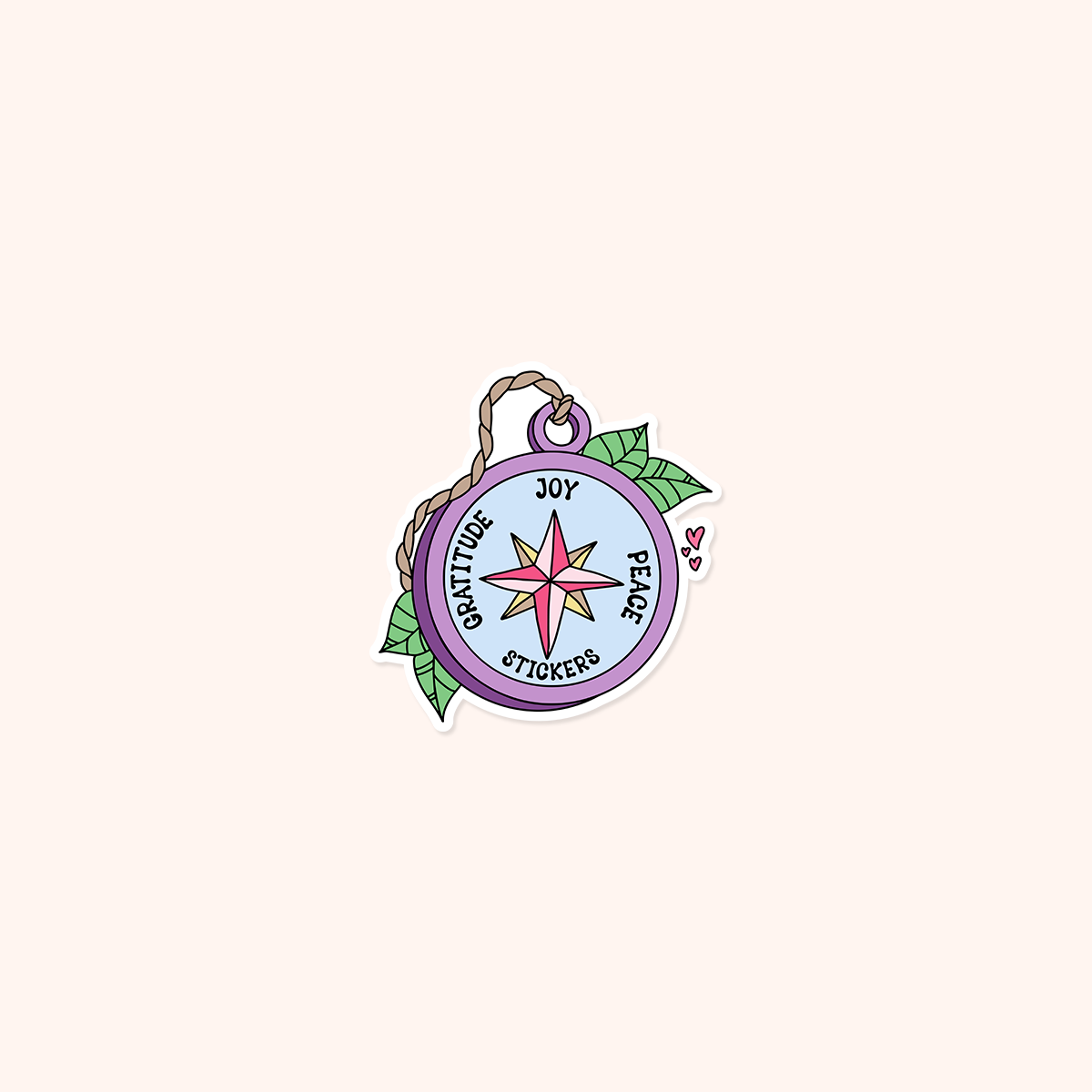 Sticker Affirmation Compass Sticker Flake