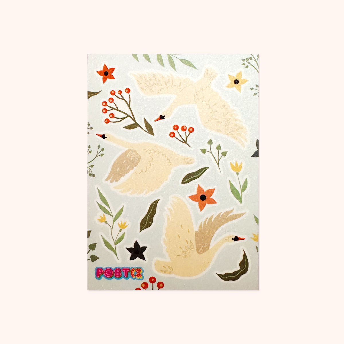 Swan Dive Glitter Sticker Sheet