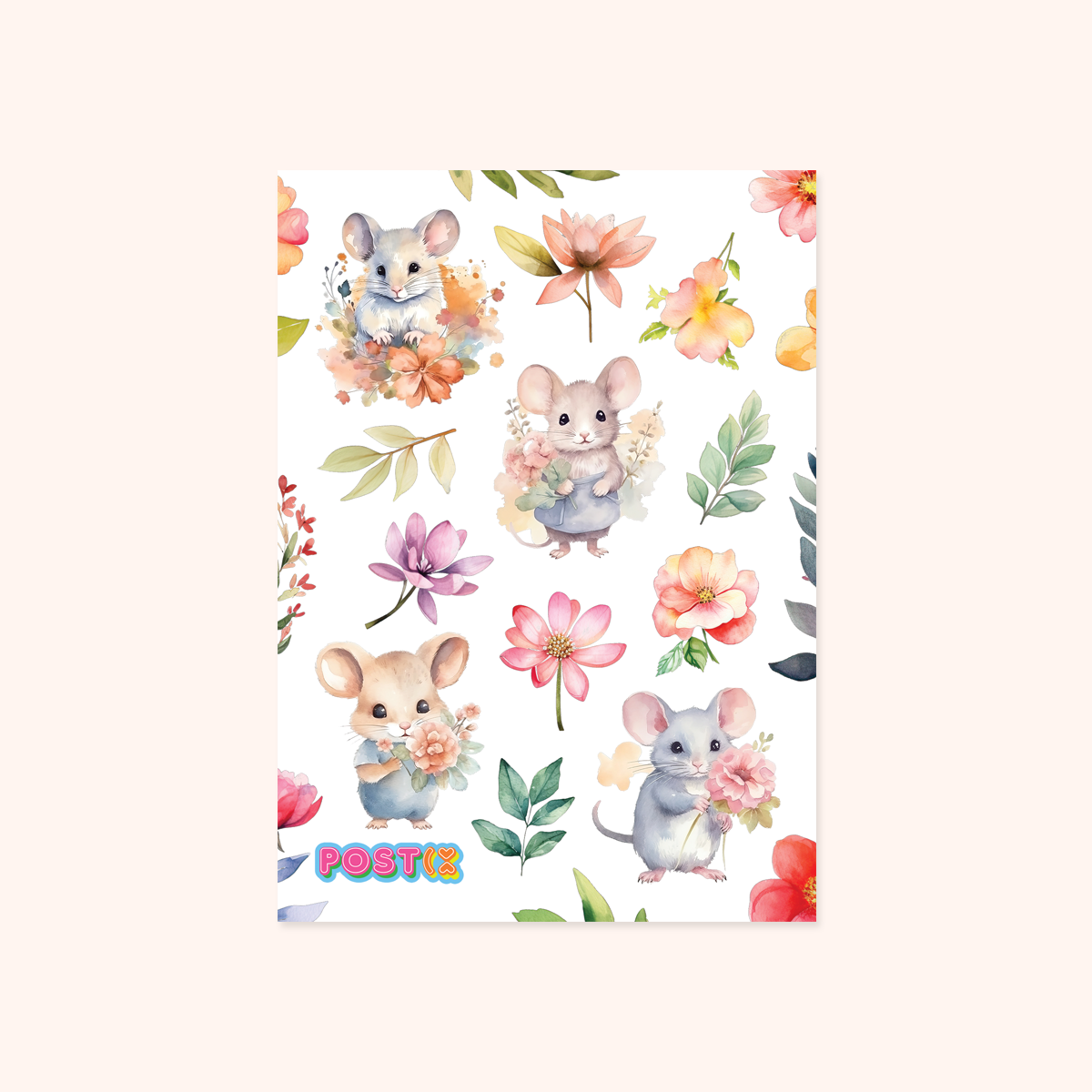 Sweet Mice A6 Washi Sticker Sheet