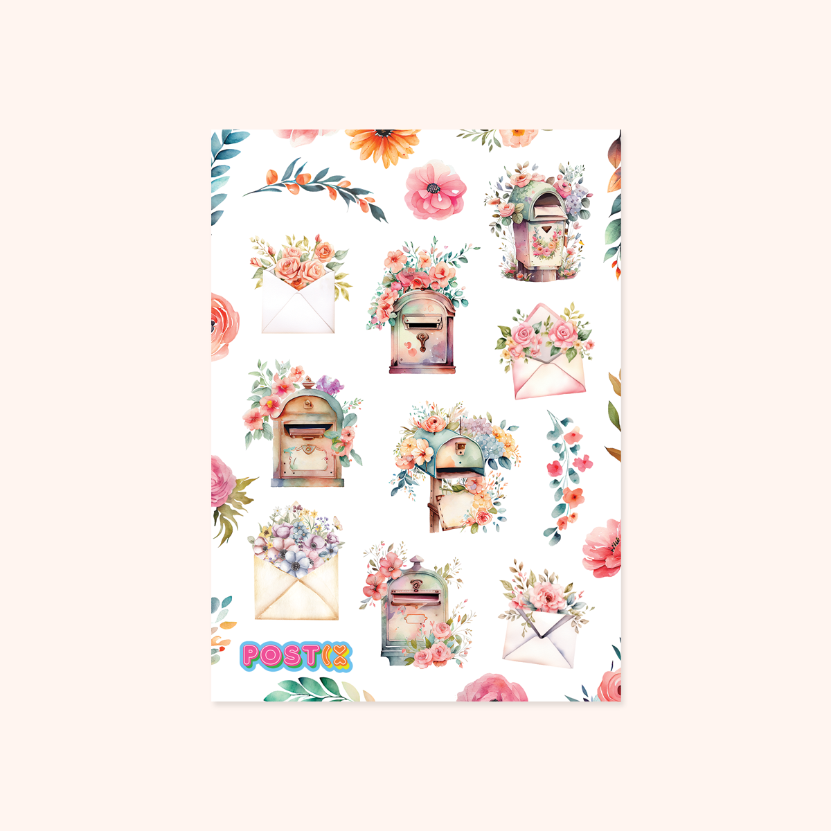 Vintage Letterboxes A6 Washi Sticker Sheet