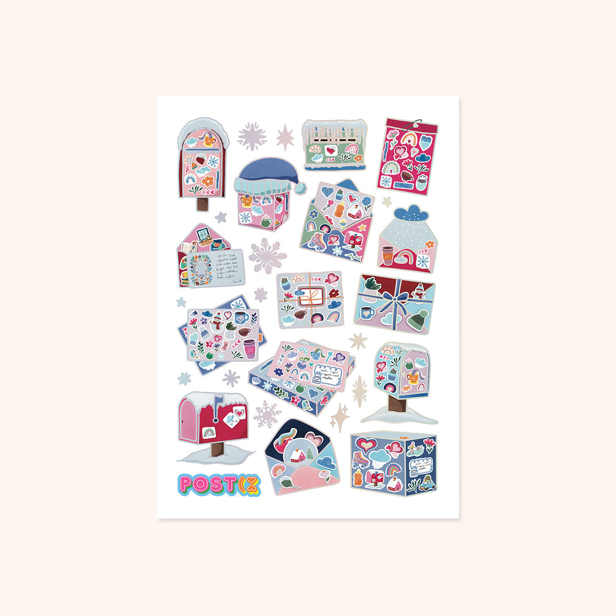 Winter Greetings A6 Silver Foil Sticker Sheet